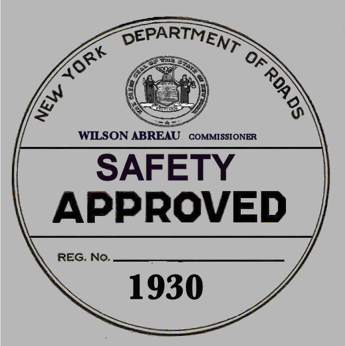 (image for) 1930 New York Safety Sticker